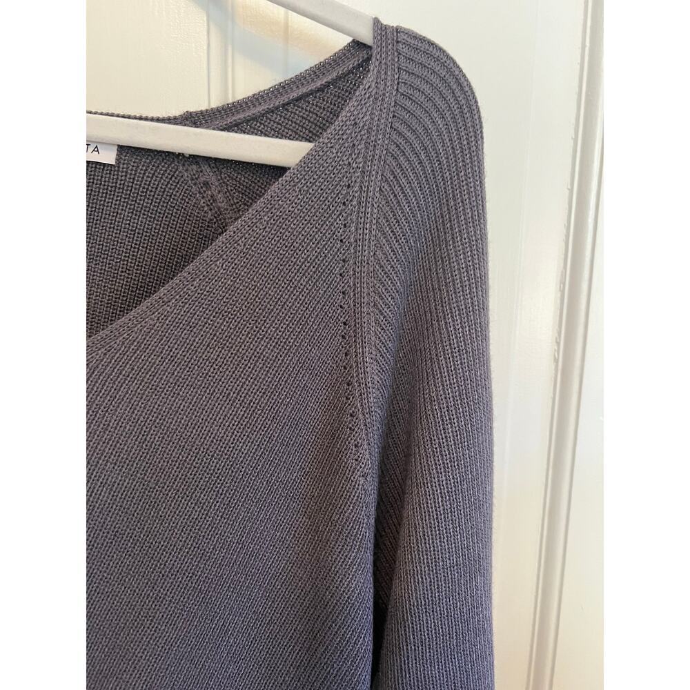NEW Athleta Women's XL Hanover Refined V Neck Sweater Merino Wool Blend Purple - Picture 12 of 16